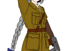 法兰西公社共和国红军特勤队第三作战小队队长亚历山德拉·莱德西雅·尼努尔塔在进攻马里帝国前在边境上对马里解放战线军和国际义勇军的演说